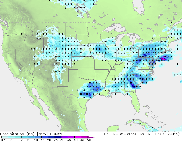 Z500/Rain (+SLP)/Z850 ECMWF Pá 10.05.2024 00 UTC