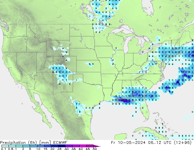 Z500/Rain (+SLP)/Z850 ECMWF ven 10.05.2024 12 UTC