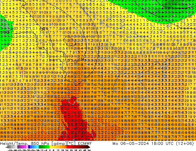 Z500/Rain (+SLP)/Z850 ECMWF lun 06.05.2024 18 UTC