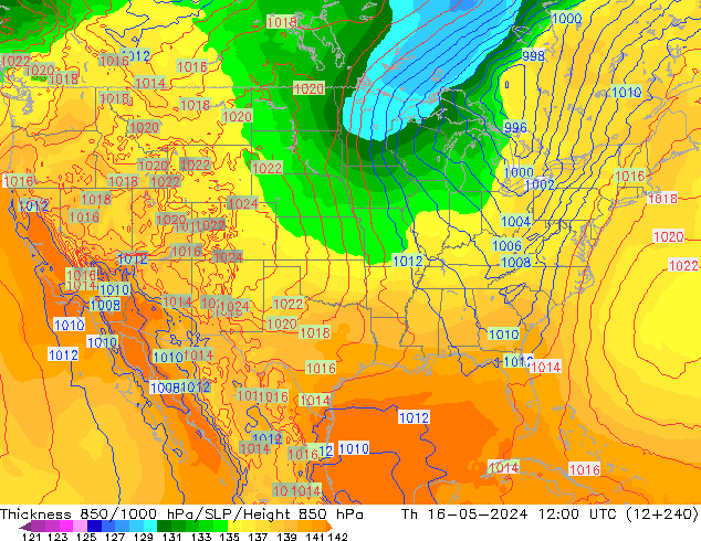 Thck 850-1000 гПа ECMWF чт 16.05.2024 12 UTC