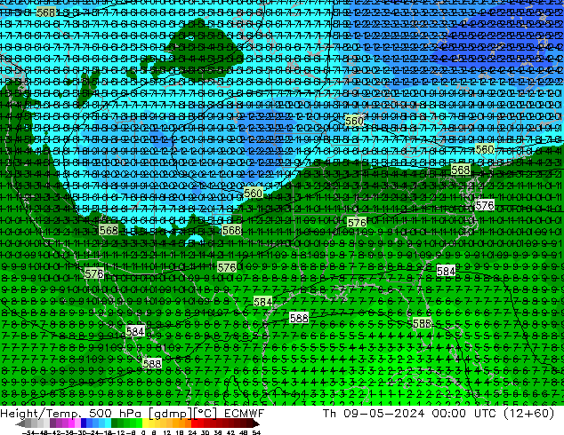 Z500/Regen(+SLP)/Z850 ECMWF do 09.05.2024 00 UTC