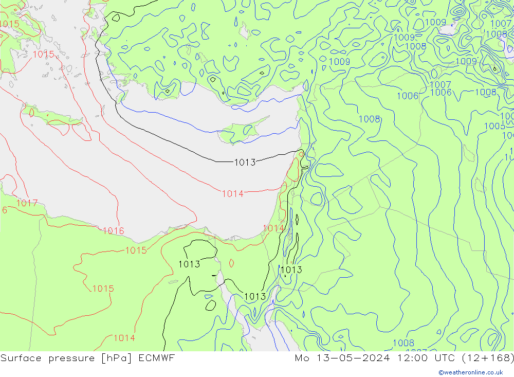 приземное давление ECMWF пн 13.05.2024 12 UTC