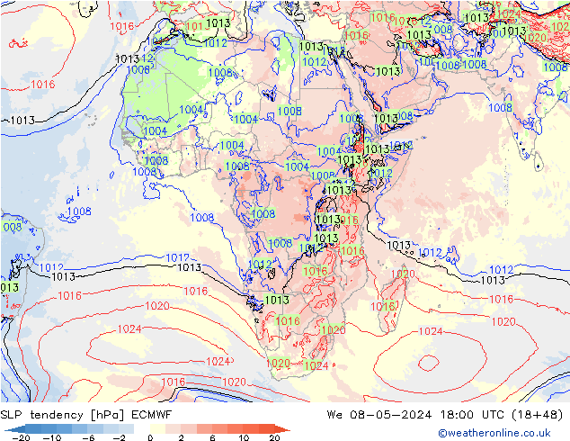 тенденция давления ECMWF ср 08.05.2024 18 UTC
