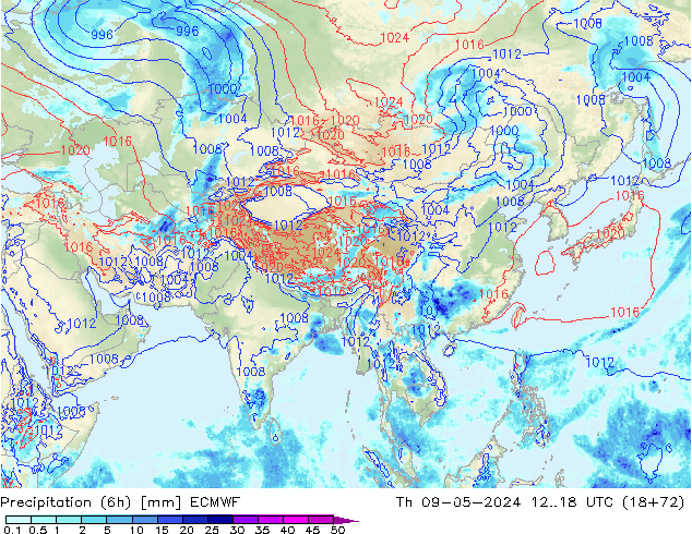 Z500/Yağmur (+YB)/Z850 ECMWF Per 09.05.2024 18 UTC