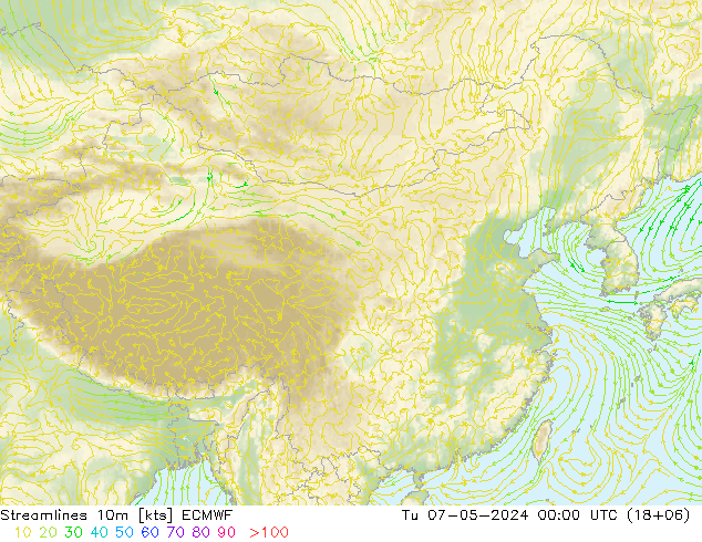 风 10m ECMWF 星期二 07.05.2024 00 UTC