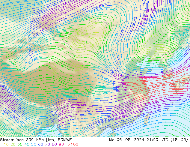 风 200 hPa ECMWF 星期一 06.05.2024 21 UTC