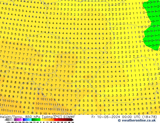 Z500/Rain (+SLP)/Z850 ECMWF пт 10.05.2024 00 UTC