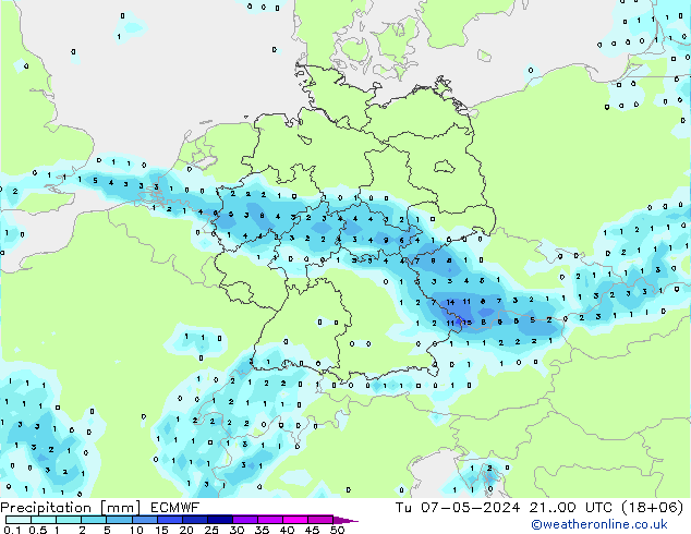Niederschlag ECMWF Di 07.05.2024 00 UTC