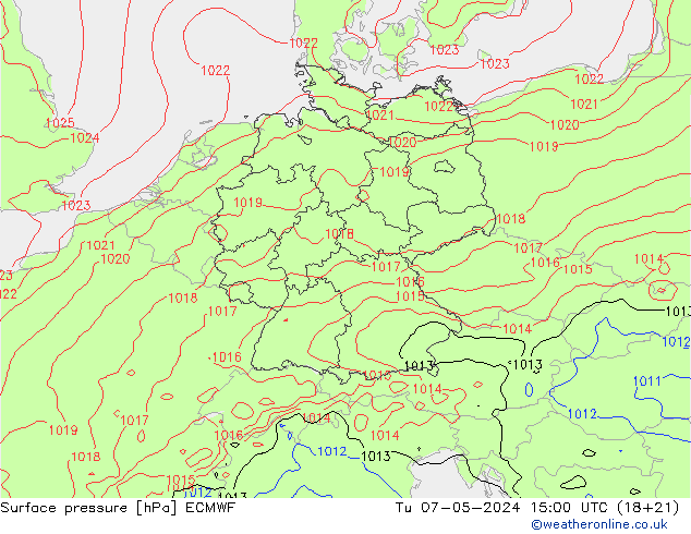 pression de l'air ECMWF mar 07.05.2024 15 UTC