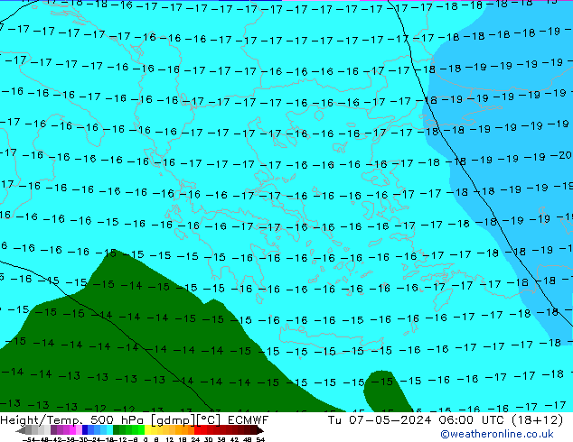 Z500/Yağmur (+YB)/Z850 ECMWF Sa 07.05.2024 06 UTC