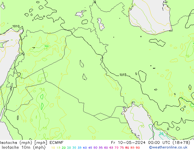 Izotacha (mph) ECMWF pt. 10.05.2024 00 UTC