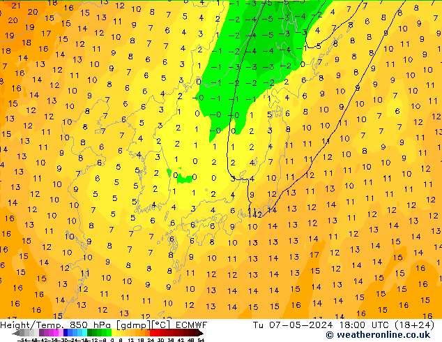 Z500/Rain (+SLP)/Z850 ECMWF Ter 07.05.2024 18 UTC