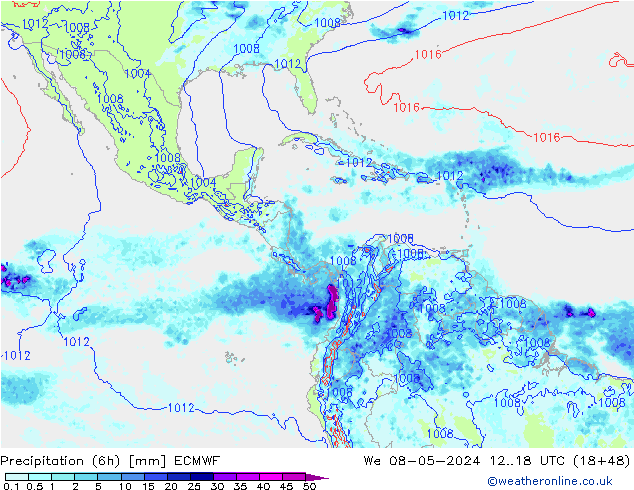 Z500/Rain (+SLP)/Z850 ECMWF We 08.05.2024 18 UTC