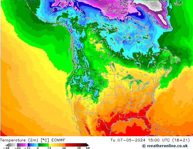 température (2m) ECMWF mar 07.05.2024 15 UTC