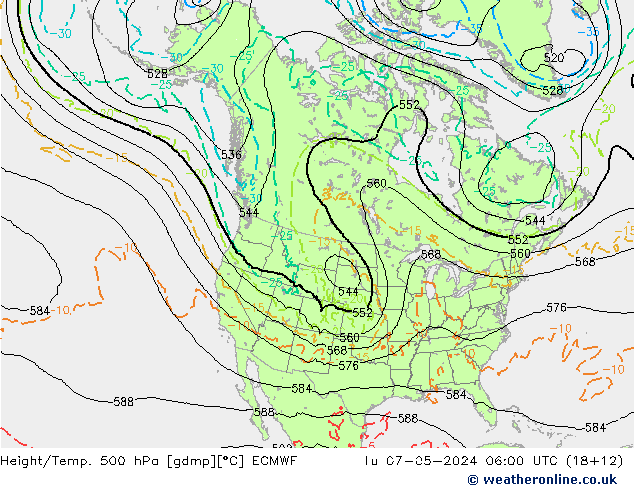 Z500/Rain (+SLP)/Z850 ECMWF Di 07.05.2024 06 UTC