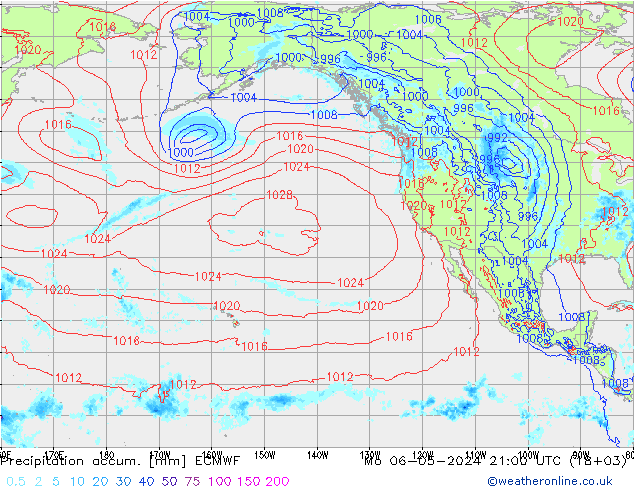 Toplam Yağış ECMWF Pzt 06.05.2024 21 UTC