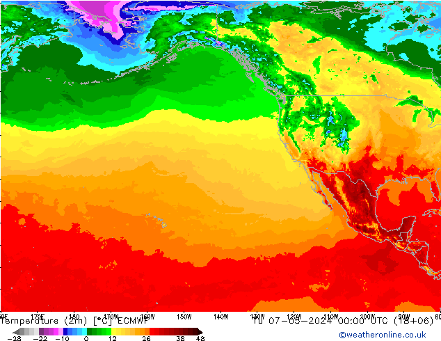 Sıcaklık Haritası (2m) ECMWF Sa 07.05.2024 00 UTC