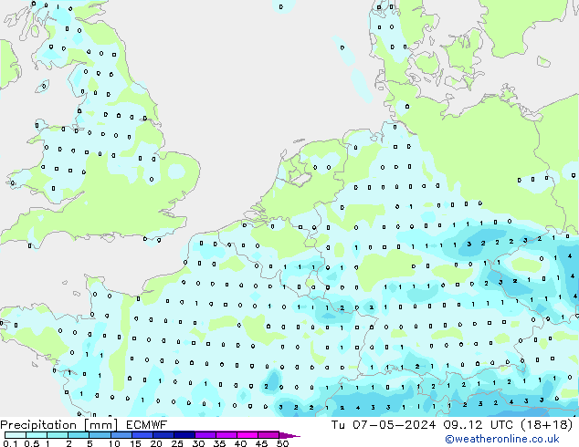 Neerslag ECMWF di 07.05.2024 12 UTC