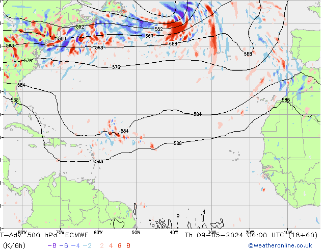 T-Adv. 500 hPa ECMWF Per 09.05.2024 06 UTC