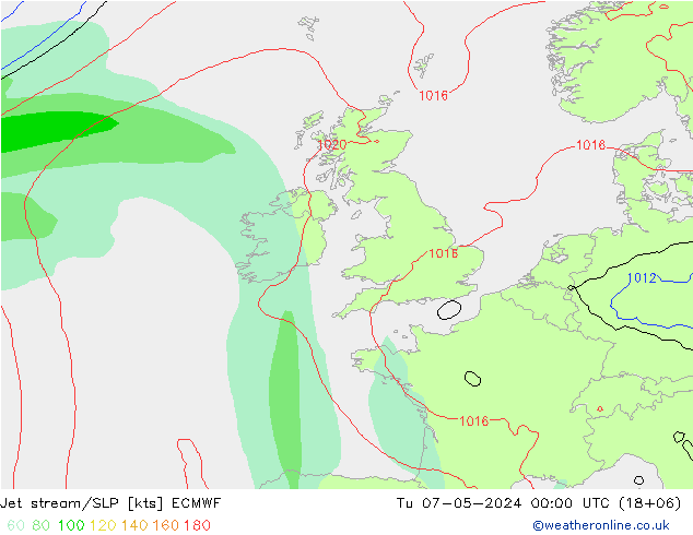 Corriente en chorro ECMWF mar 07.05.2024 00 UTC