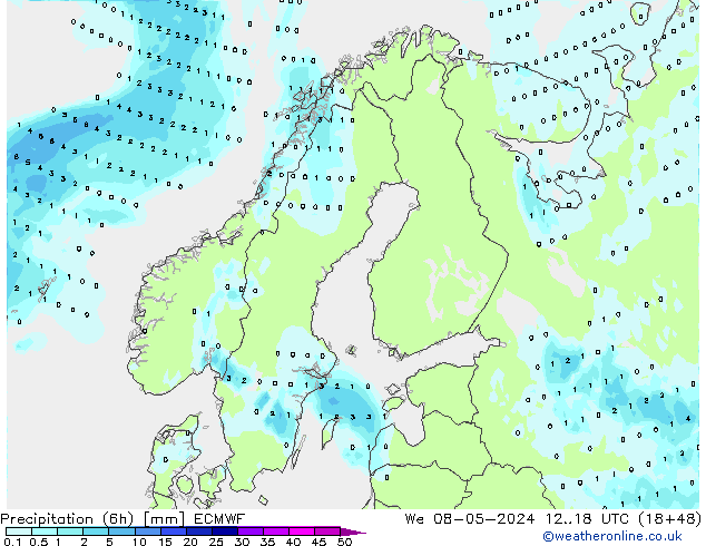 Z500/Rain (+SLP)/Z850 ECMWF We 08.05.2024 18 UTC