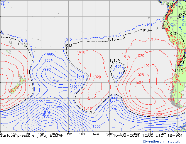 Bodendruck ECMWF Fr 10.05.2024 12 UTC