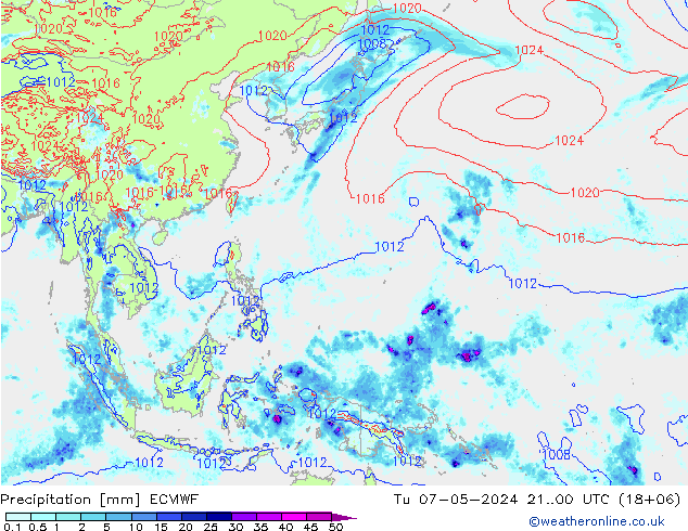 Yağış ECMWF Sa 07.05.2024 00 UTC