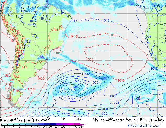 Neerslag ECMWF vr 10.05.2024 12 UTC
