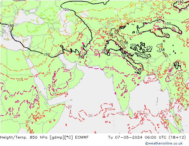 Z500/Rain (+SLP)/Z850 ECMWF Tu 07.05.2024 06 UTC