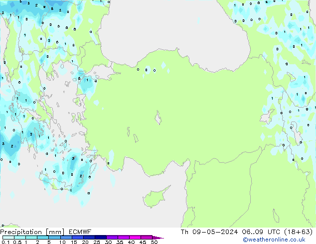 precipitação ECMWF Qui 09.05.2024 09 UTC