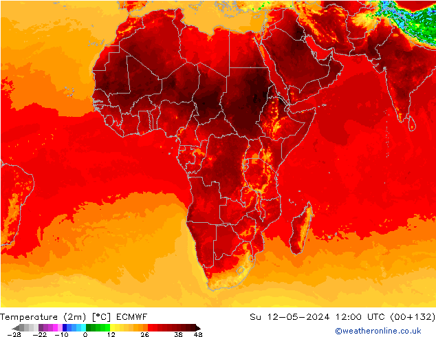 Temperatura (2m) ECMWF dom 12.05.2024 12 UTC