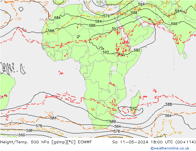 Z500/Rain (+SLP)/Z850 ECMWF Sáb 11.05.2024 18 UTC