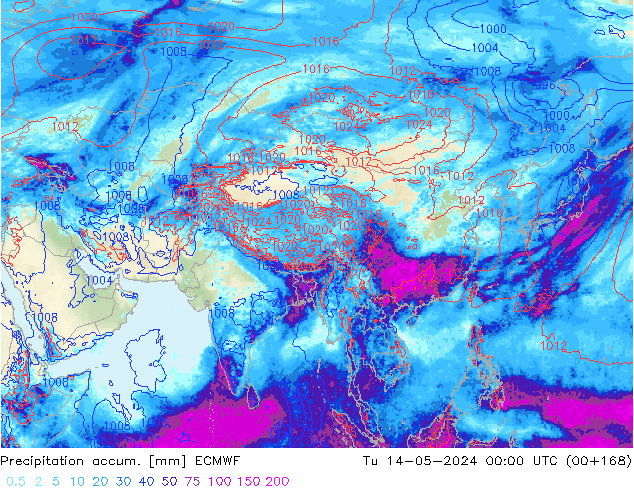 Precipitation accum. ECMWF Ter 14.05.2024 00 UTC