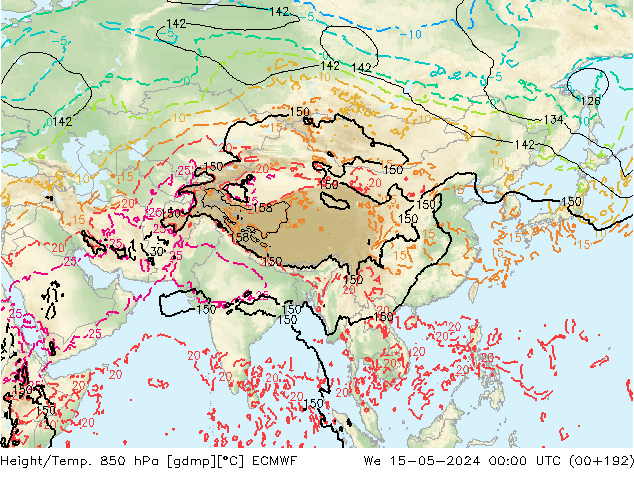 Z500/Rain (+SLP)/Z850 ECMWF We 15.05.2024 00 UTC