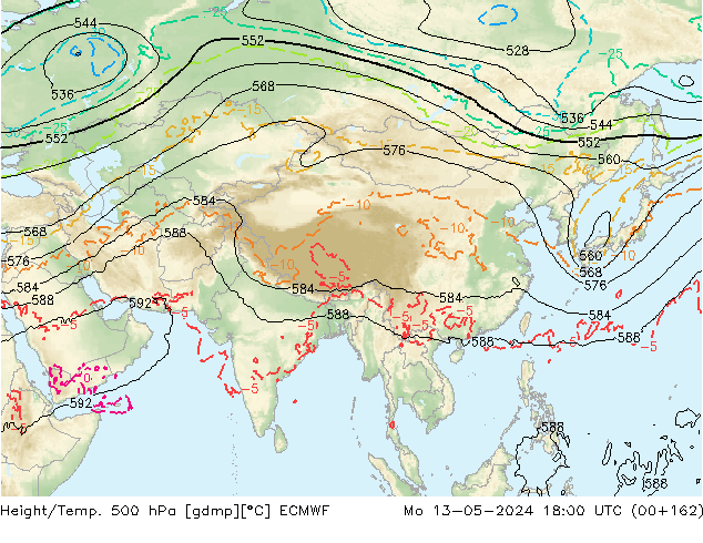 Z500/Rain (+SLP)/Z850 ECMWF Seg 13.05.2024 18 UTC