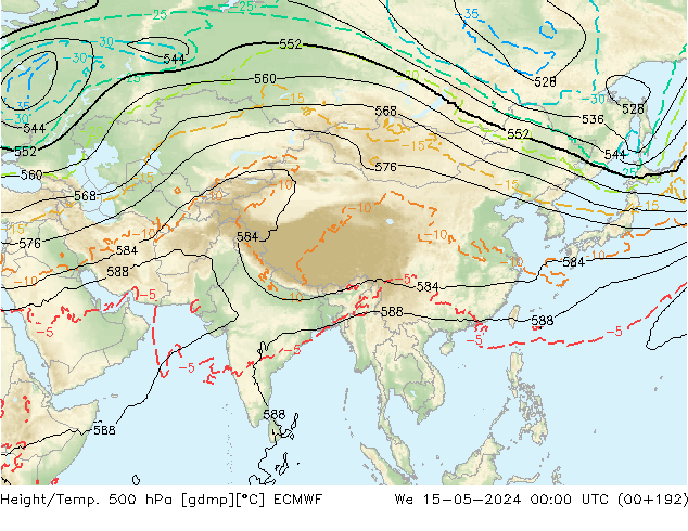 Z500/Rain (+SLP)/Z850 ECMWF We 15.05.2024 00 UTC