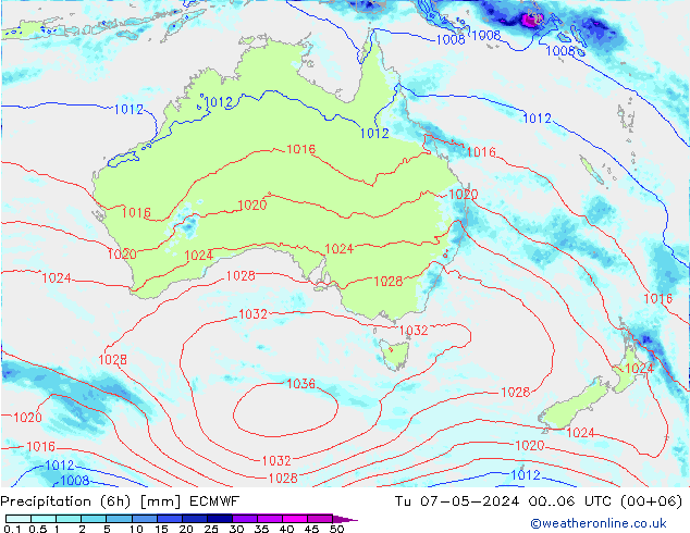 Z500/Rain (+SLP)/Z850 ECMWF Tu 07.05.2024 06 UTC