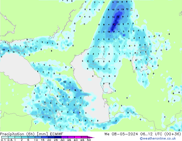 Z500/Rain (+SLP)/Z850 ECMWF We 08.05.2024 12 UTC