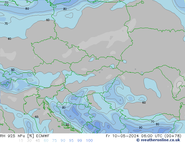 RH 925 hPa ECMWF Fr 10.05.2024 06 UTC