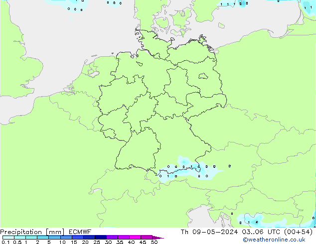 Precipitation ECMWF Th 09.05.2024 06 UTC