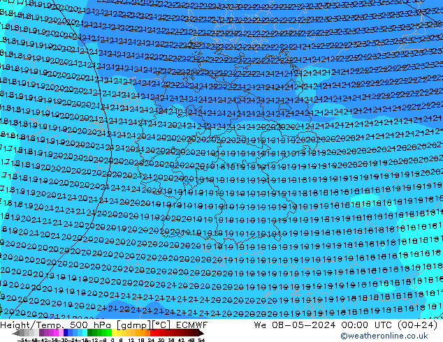 Z500/Rain (+SLP)/Z850 ECMWF mié 08.05.2024 00 UTC