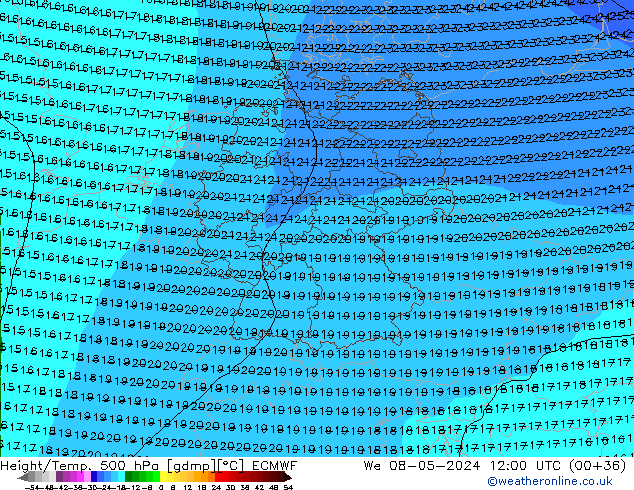 Z500/Rain (+SLP)/Z850 ECMWF We 08.05.2024 12 UTC