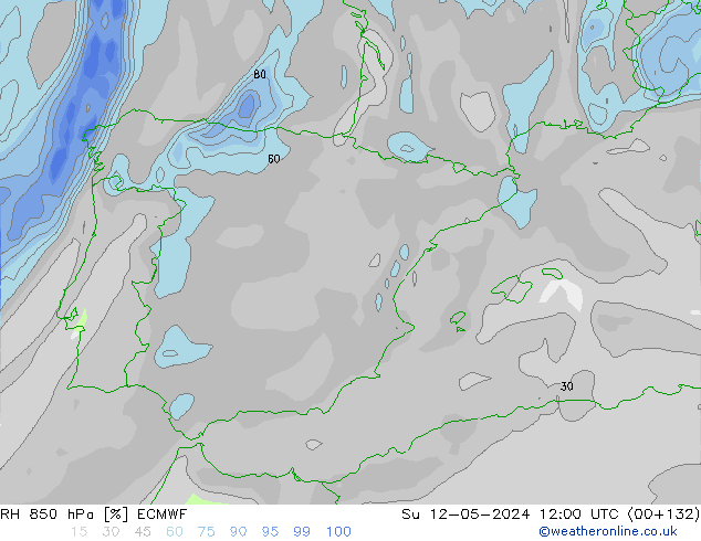 RH 850 hPa ECMWF So 12.05.2024 12 UTC