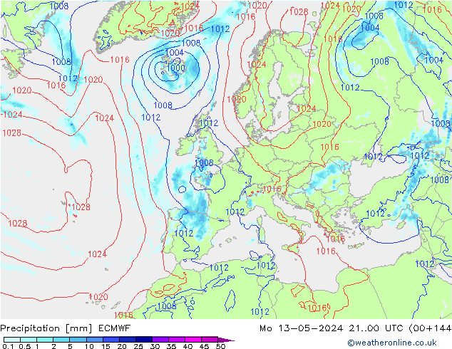 Niederschlag ECMWF Mo 13.05.2024 00 UTC