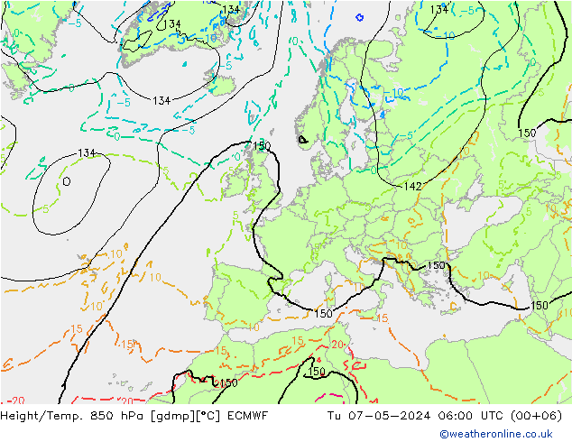 Z500/Rain (+SLP)/Z850 ECMWF Tu 07.05.2024 06 UTC