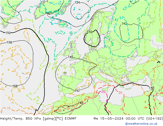 Z500/Rain (+SLP)/Z850 ECMWF śro. 15.05.2024 00 UTC