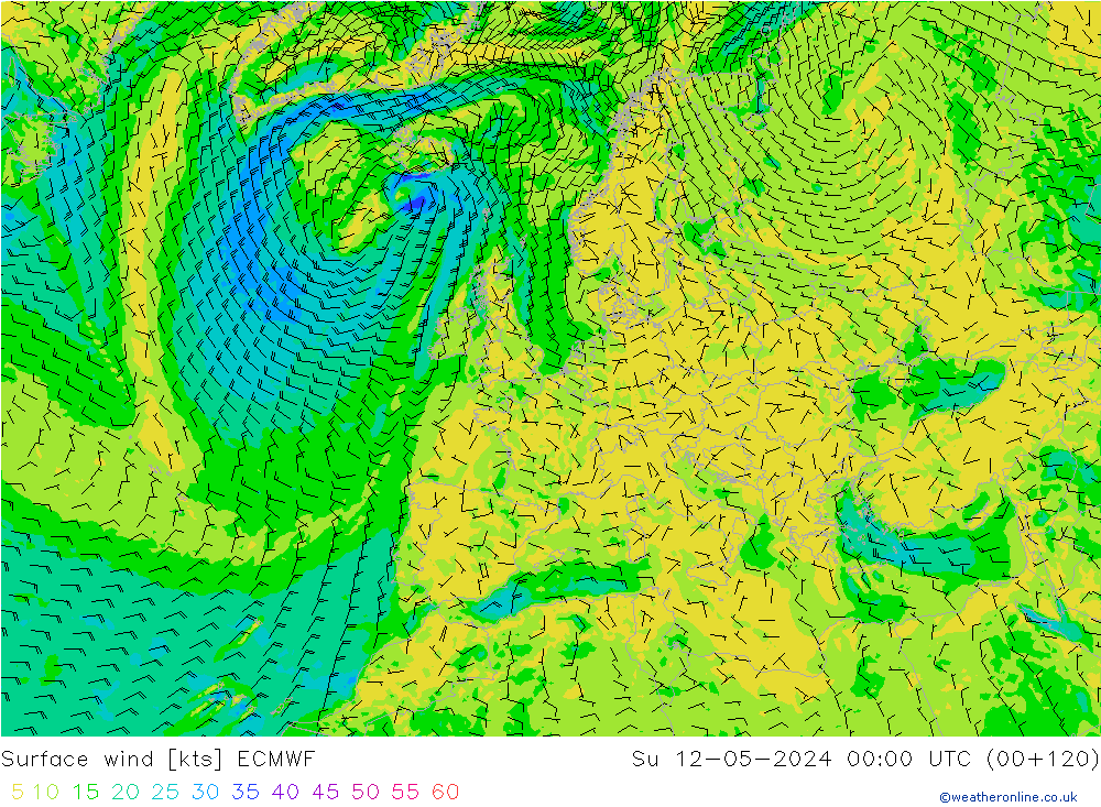 Bodenwind ECMWF So 12.05.2024 00 UTC