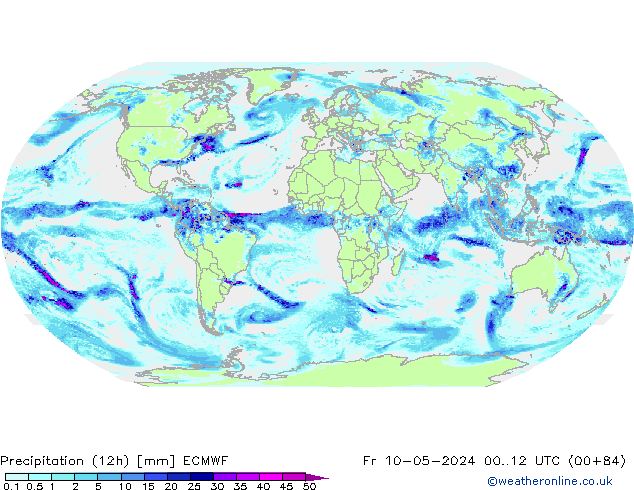 Precipitation (12h) ECMWF Fr 10.05.2024 12 UTC