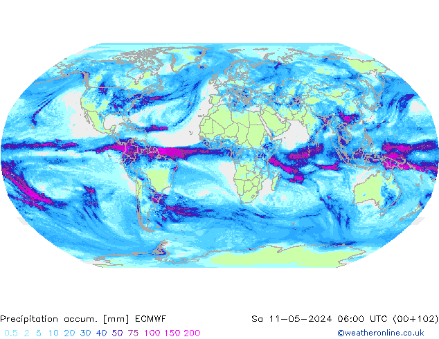 Toplam Yağış ECMWF Cts 11.05.2024 06 UTC