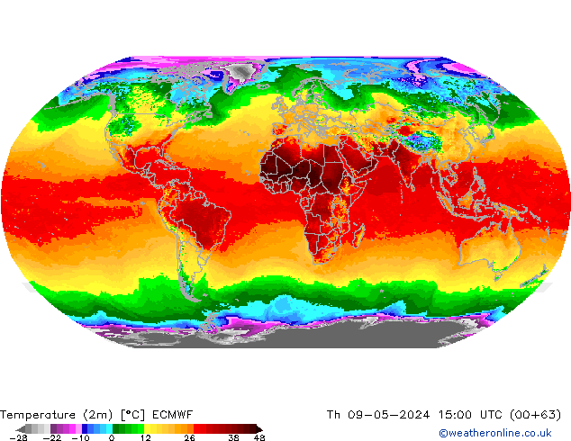 Temperature (2m) ECMWF Th 09.05.2024 15 UTC